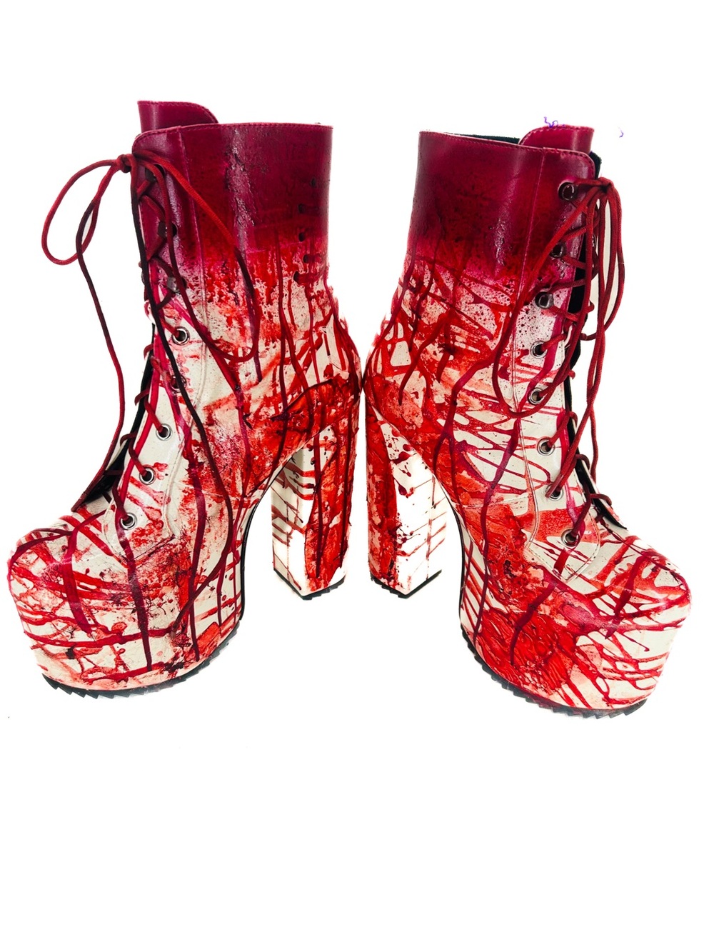 Dolls Kill, Platform Lace Up Bloody Boots